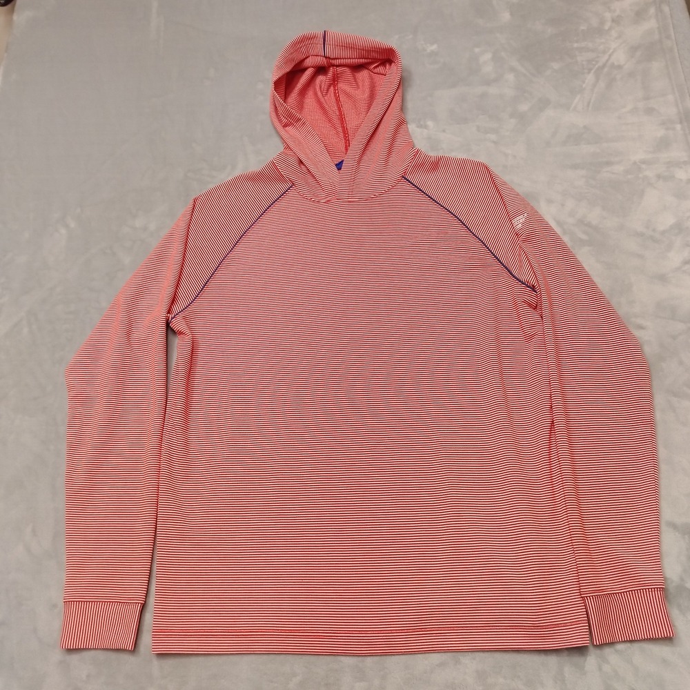 FootJoy Hoodie Shirt Mens Medium Red Striped Missoula Country Club Golf Pullover
